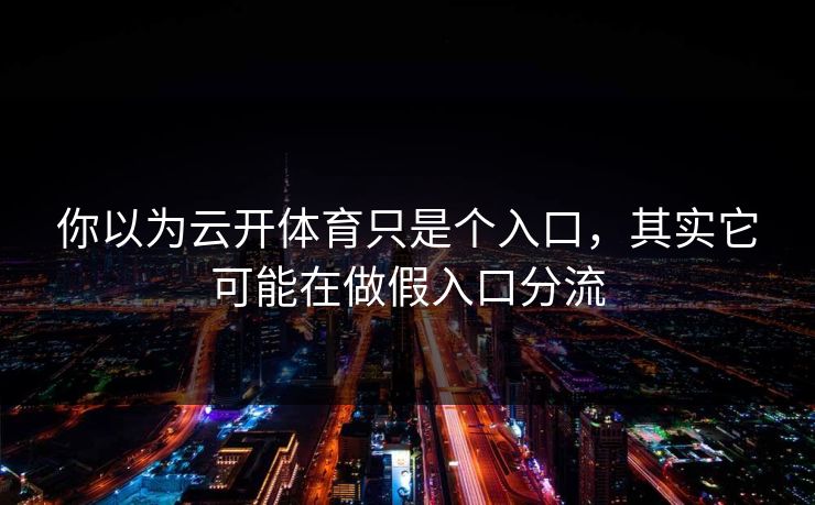 你以为云开体育只是个入口,其实它可能在做假入口分流