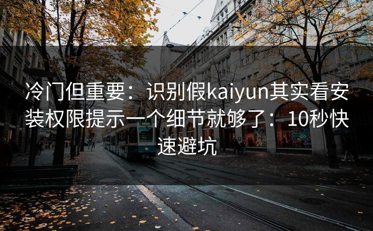 冷门但重要：识别假kaiyun其实看安装权限提示一个细节就够了：10秒快速避坑